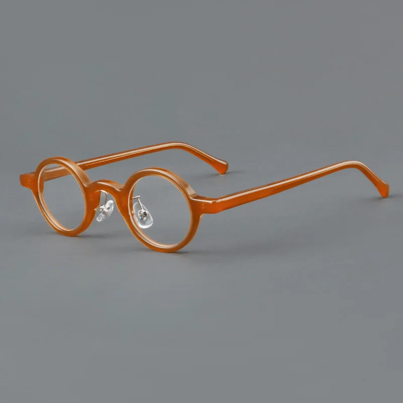 Vcka Vintage Acetat Myopie Brille Rahmen Männer kleine runde verschreibung pflicht ige Brille Frauen Retro Luxus Brillen-0,50 bis-10 – Detail 6