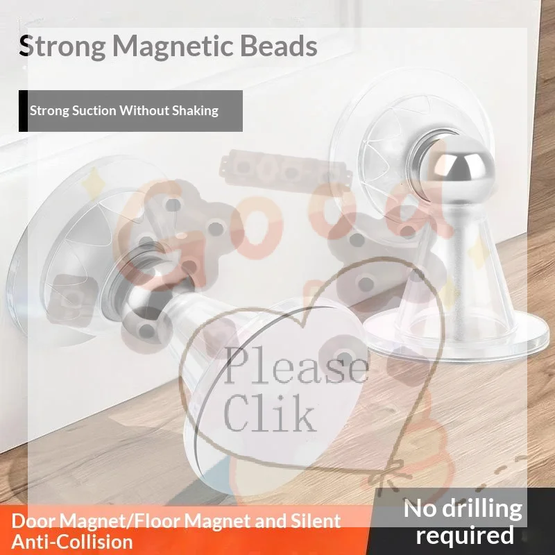 【HG】Magnetic Door Stop Strong Magnetic Force Punch Free Silent Design For Home Bedroom Office Wall Floor Protection