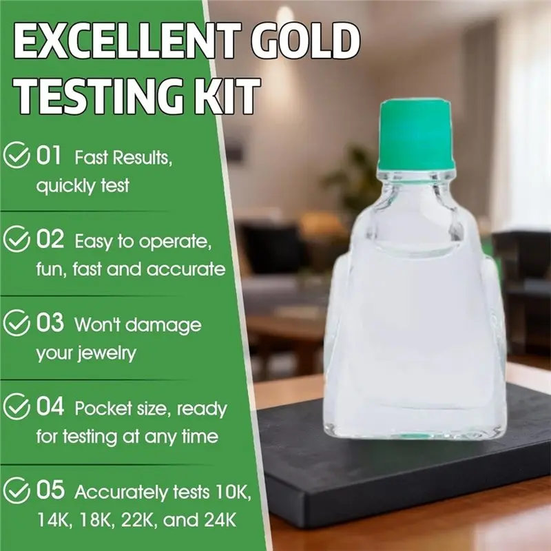 Gold Test Kit, 10K 14K 18K 22K 24K Silver Precious Metal Tester With 10G Solutions Test Stone,Detect Real Gold & Precious Metals