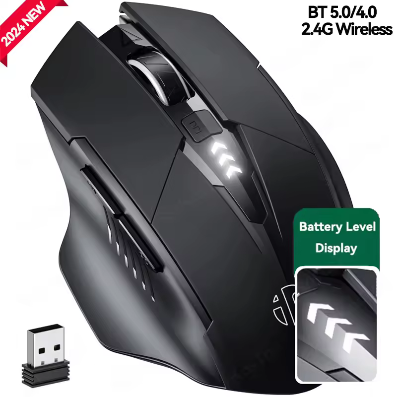 Ratón Compatible con Bluetooth recargable 2,4G INPHIC PM6 ratón inalámbrico soporte silencioso para oficina PC portátil tableta Smartphone Universal