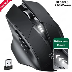 INPHIC-ratón inalámbrico PM6 para oficina, Mouse recargable con Bluetooth, 2,4G, silencioso, Compatible con PC, portátil, tableta, teléfono inteligente, Universal