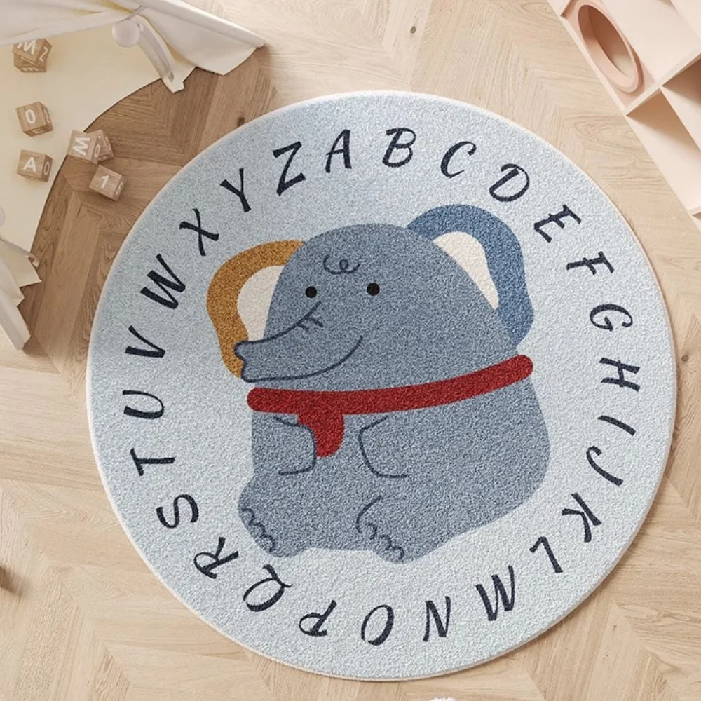 Elephant Hairy Nursery Play Mats For Children，Plush Bedroom Rug For Kids，Alphabet Fluffy Carpet For Living Room，Soft Foot Mats