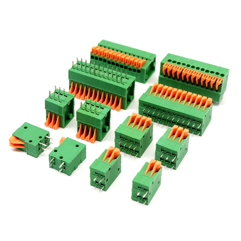 Spring-type terminal screw free DG/KF141V straight pin can splice fast press PCB connectors with a pitch of 2.54MM 2P3P4P5P-10P