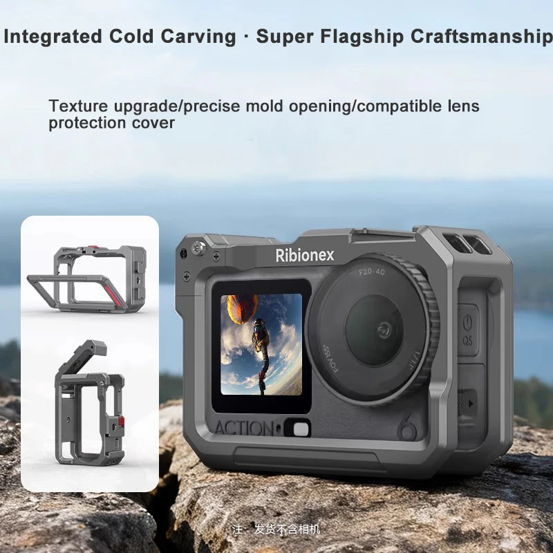 

Aluminum Rabbit Cage for DJI Osmo Action 6, Multifunctional Metal Protective Frame Cage Metal Frame Expansion Adapter Mount