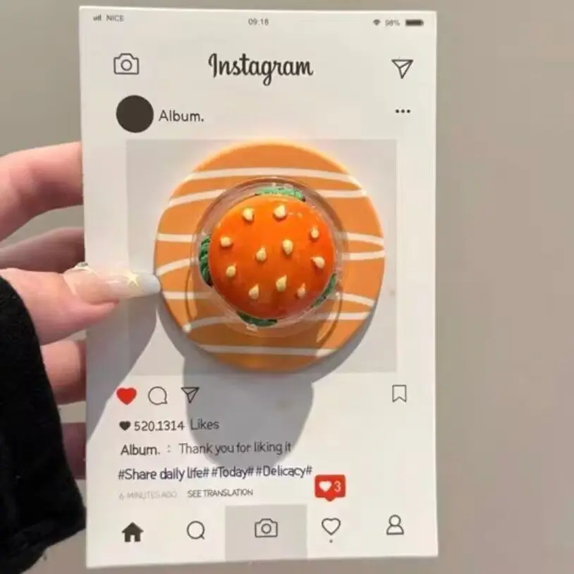 

INS красочная магнитная подставка для телефона в горошек для гамбургеров Magsafe, складная съемная вращающаяся выдвижная настольная подставка для женщин