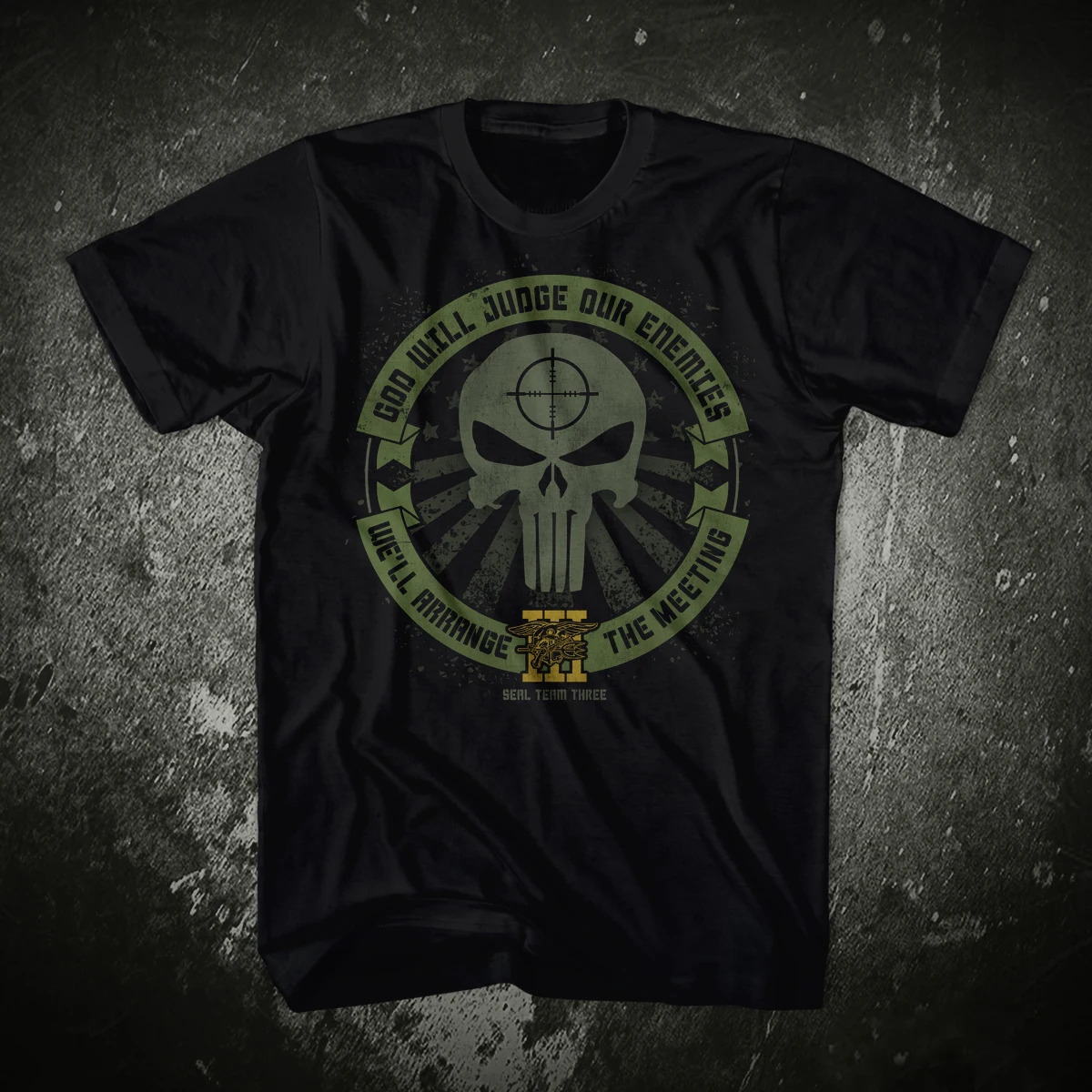 

God Will Judge Our Enemies. Seal Team Three Skull T-Shirt 100% Cotton O-Neck Short Sleeve Summer Casual Mens T-shirt Streetwear