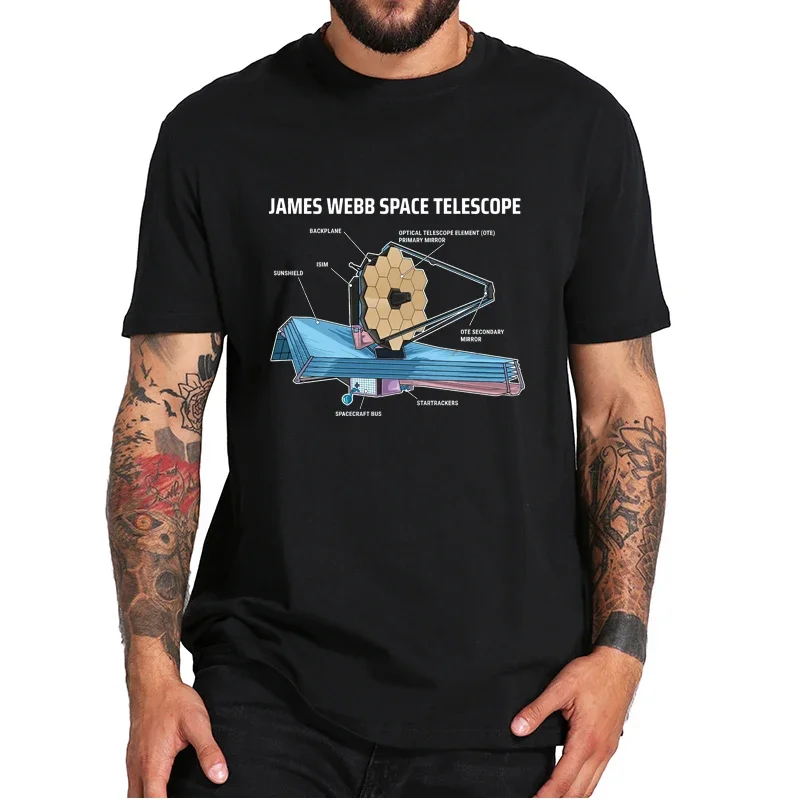 100% Cotton EU Size For Unisex JWST James Webb Space Telescope T-Shirt 2024 Science Universe Essential Casual Men\'s Tee Tops