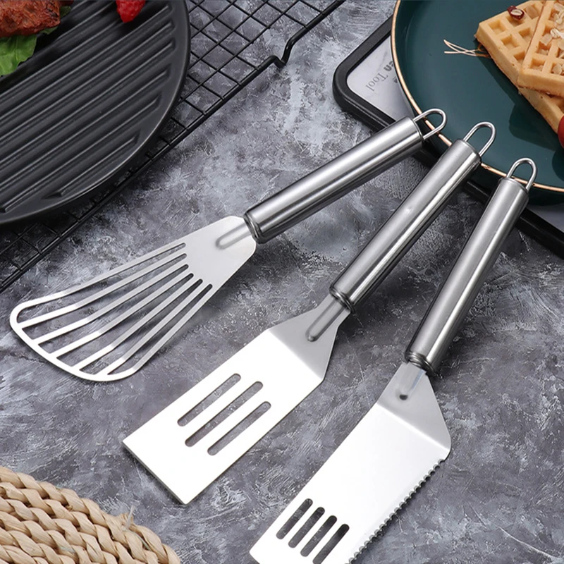 Slotted Spatula Turner Stainless Steel Fish Multitude of Purposes Comfortable to Fry Fish Steak Eggs and Dumplings Tools