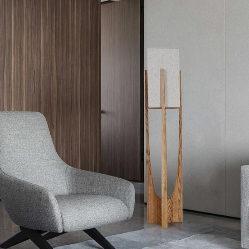 Ash Wood LED Floor Lamp Chinese Retro Style Floor Lamps Bedroom Living Room Study Lighting Light Home Decor Accessories Lights