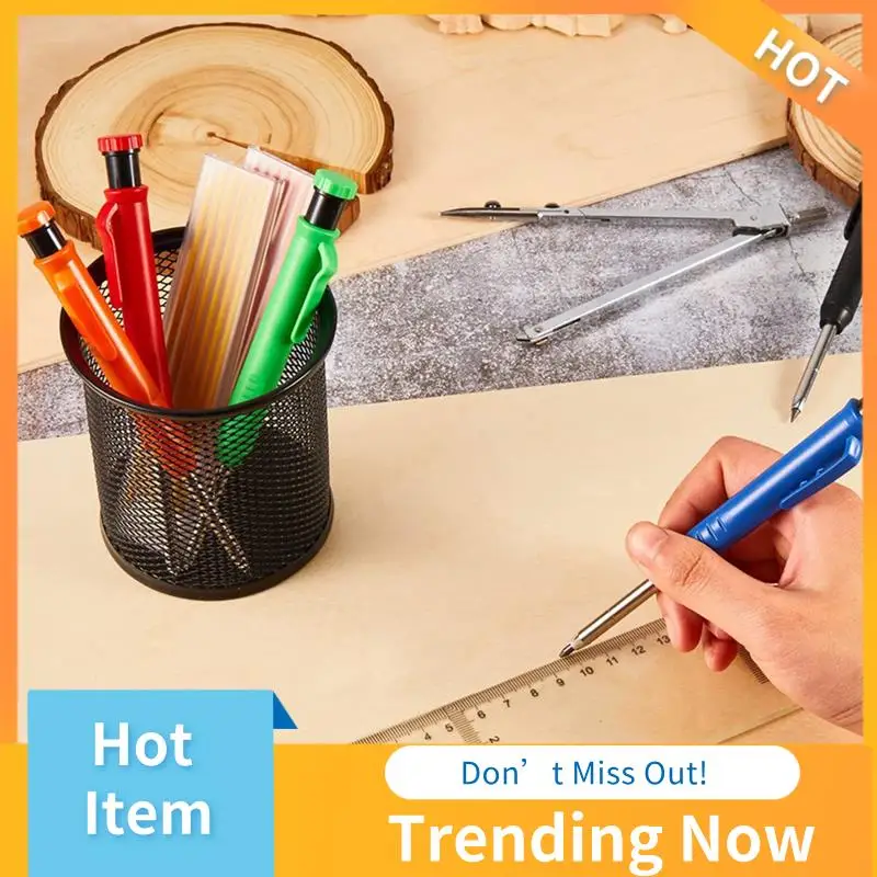 10 Pcs Solid Carpenter Pencils +60 Pcs Refills Mechanical Pencil Marker Construction Pencils
