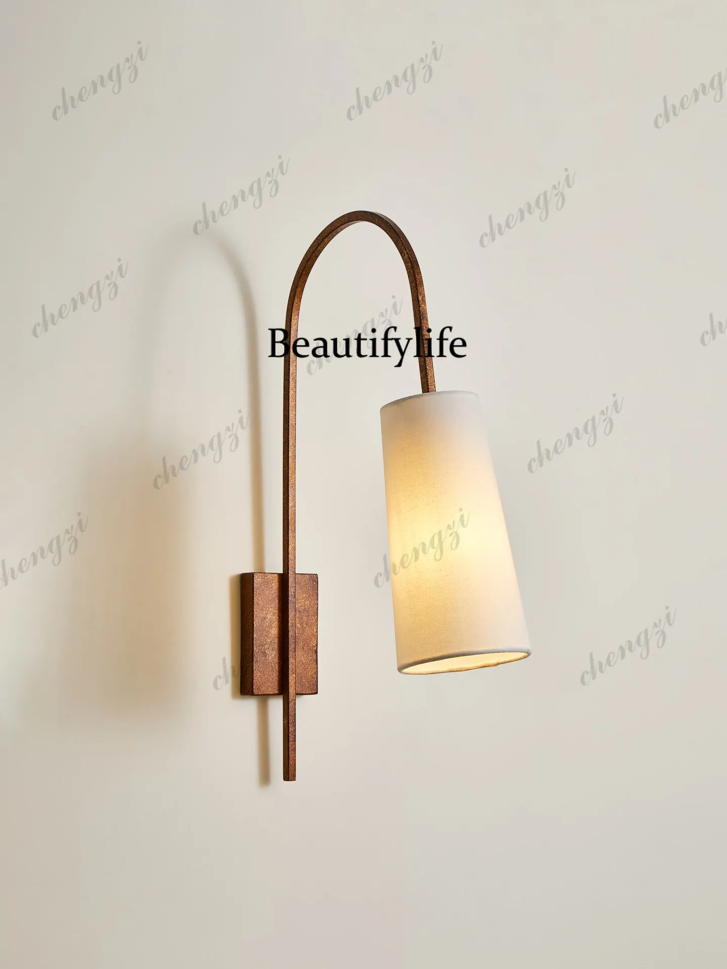 American simple bedroom wall lamp B & B villa living room background wall lamp aisle antique niche designer wall lamp
