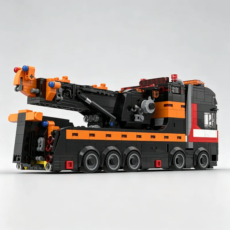 1134PCS MOC European Heavy Recovery Rotator Tow Truck Vehicle Model Building Blocks DIY Assembly Toy Adult Collector Collection