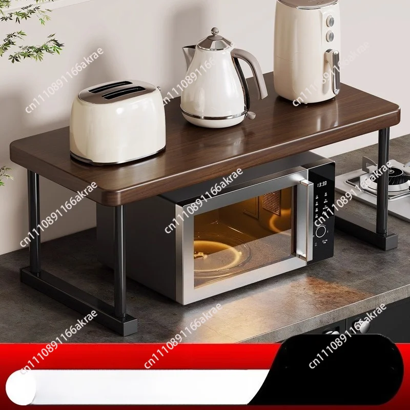 for Solid wood microwave oven rack kitchen household dish storage rack
