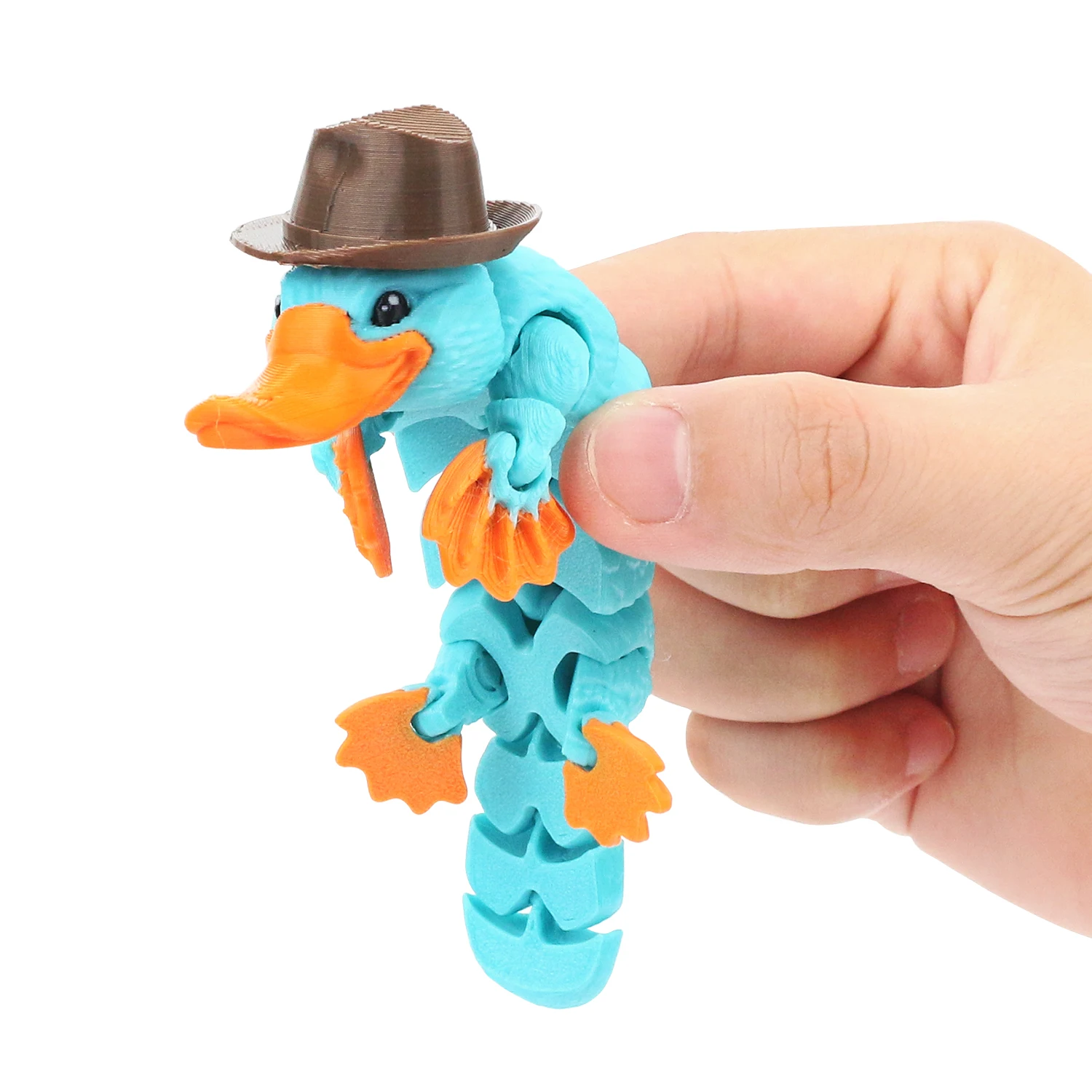 Platípus articulado impreso en 3D, juguete decorativo, se puede utilizar para aliviar el estrés, un gran regalo (incluido un sombrero)