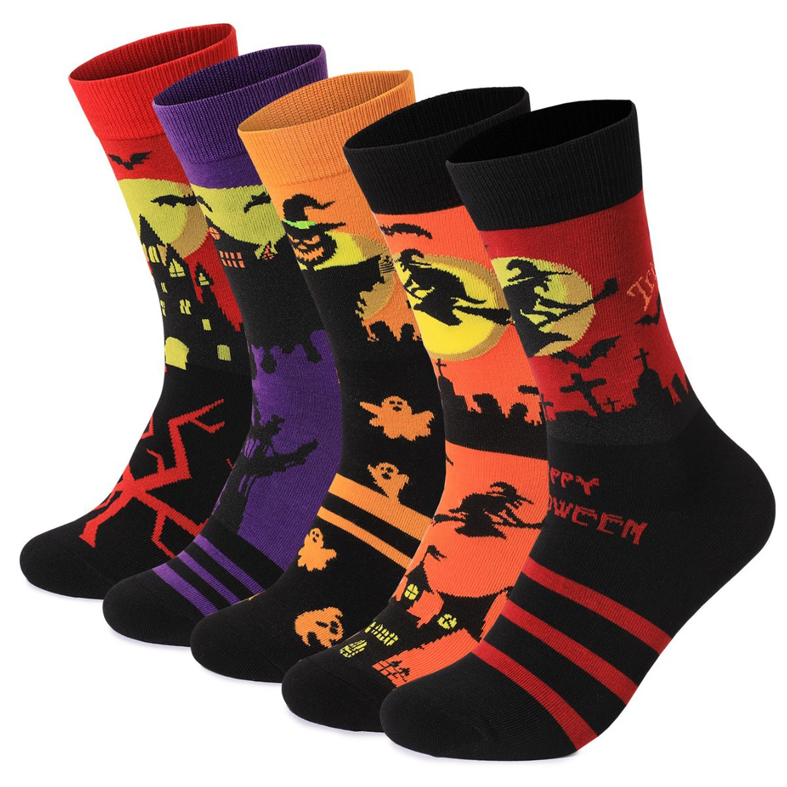 

Adult Halloween Ethnic Style Warm Sweat-Absorbing Odor-Resistant Warm and Breathable Mid-Calf Socks Halloween Parties Gifts