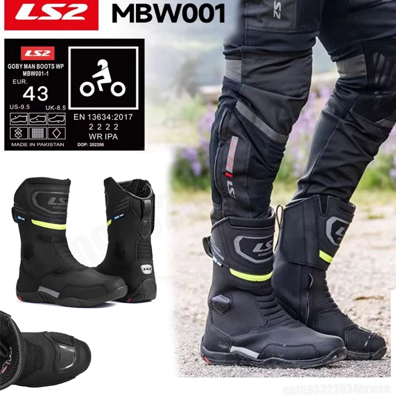

LS2 Motorcycle Boots Men Women Waterproof Breathable Shoes Anti-drop Rally Car Racing Casual Boots MBW001 Botas Para Moto Hombre