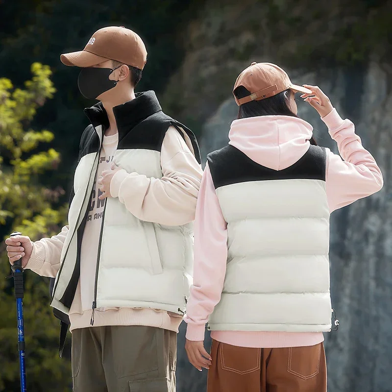 

Осенне-зимние мужские парки, жилет, пальто, мужские черные пуховики с воротником-стойкой для пар, модная уличная одежда