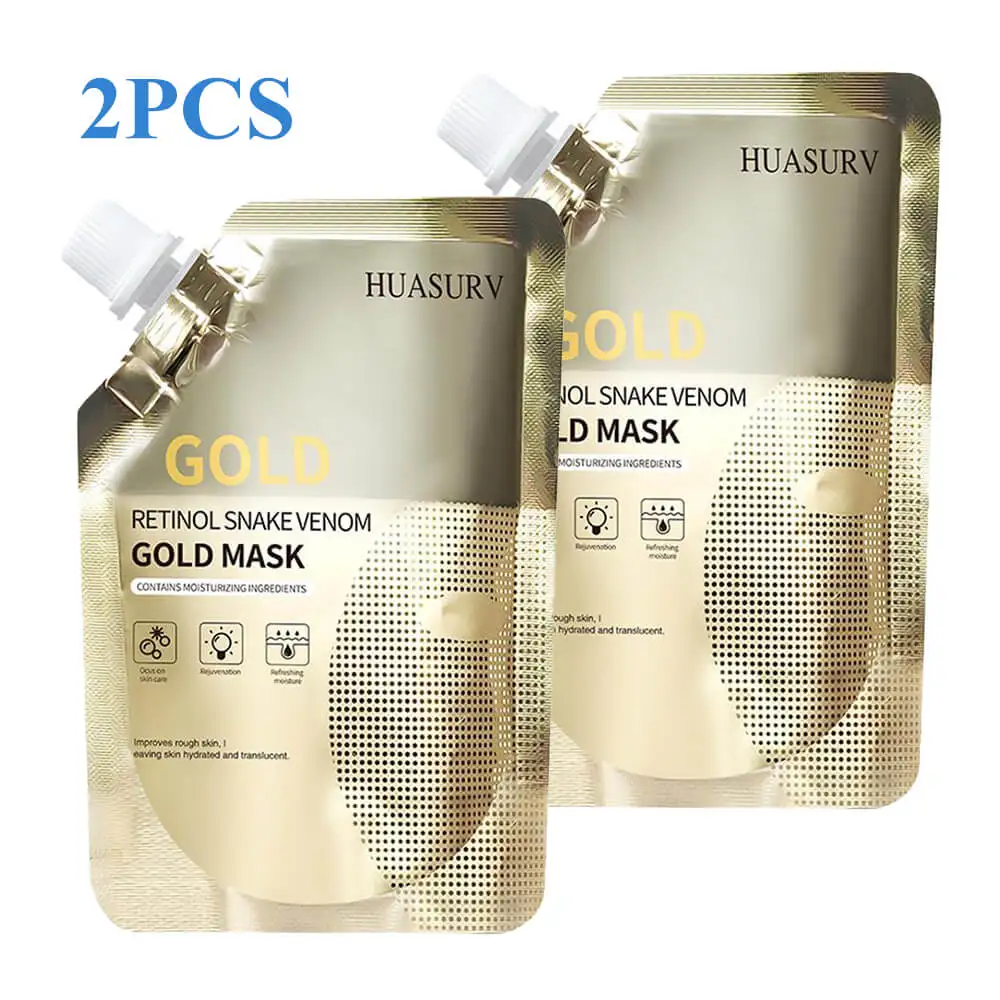 2pcs*100g Moisturizing Retinol Snake Venom Peptide Gold Mask Moisturizing Firmness Brighten Facial Mask Oil Control Skin Care