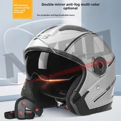 Electric Bike Motorcycle Helmet Riding Motorcycle Four Season Dual Mirror Opening HelmetAnti fog헬멧반모Cascos Para Moto Casco Perro