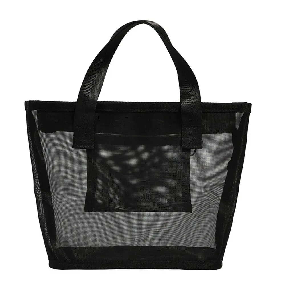 Caso organizador saco com zíper preto bolsa de lavagem grande capacidade sacos de maquiagem malha saco de cosméticos armazenamento saco de higiene pes