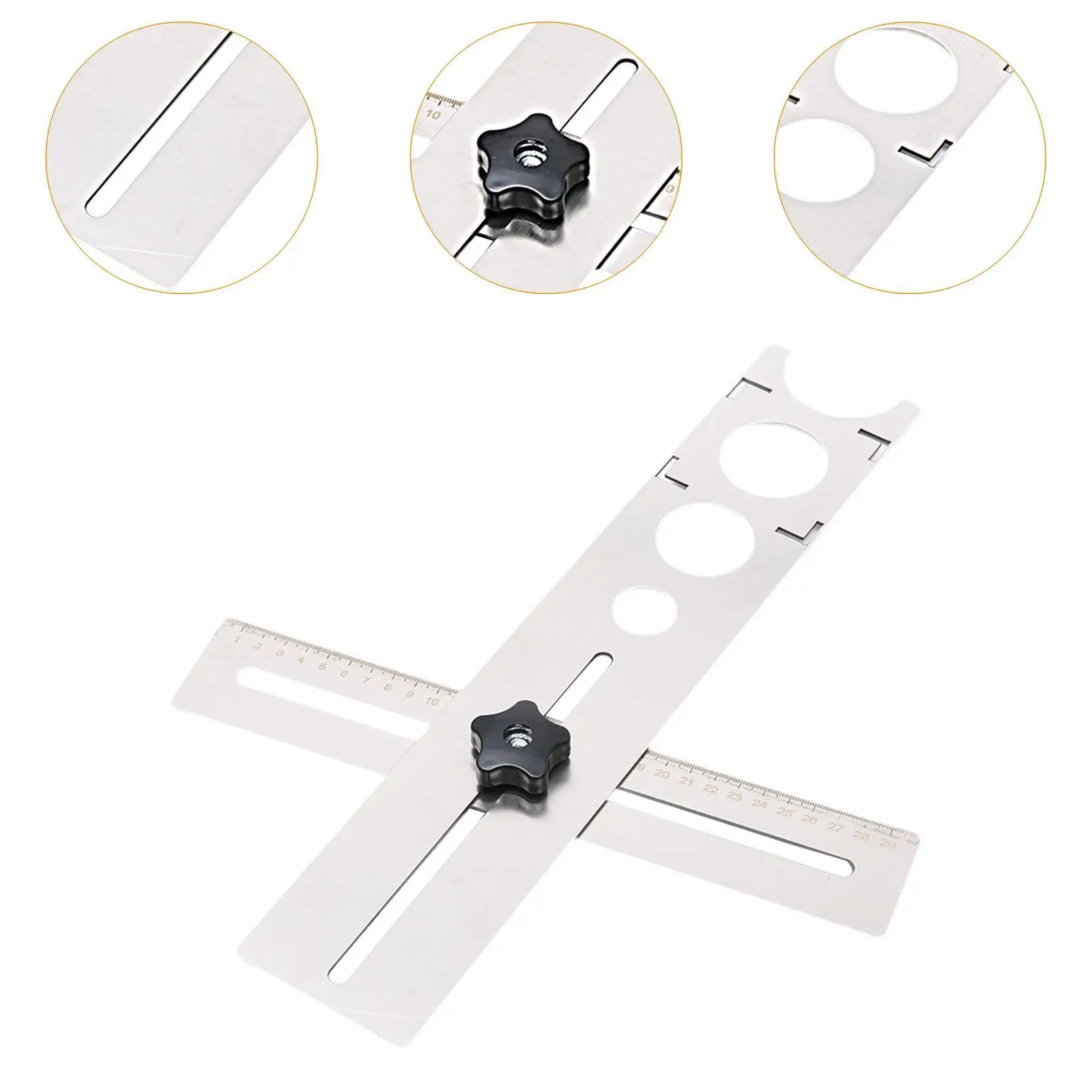 Ceramic Tile Hole Locator Ruler Floor Hole Tool Practical Adjustable Universal Hole Cutter Marble Punching Tool for Marbles