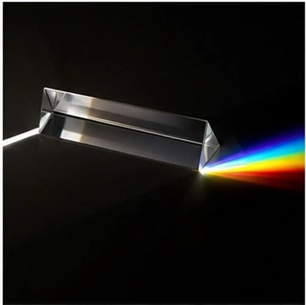 Crystal Triangular Optical Glass Prism 10030Mm for Teaching Physics Light Spectrum Disperse Rainbow Color Separation