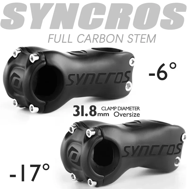

SYNCROS Full Carbon Bike Stem for MTB/Road Bike Diameter 31.8MM,6°/17° Width70-120MM,Bicycle Parts and Accessories