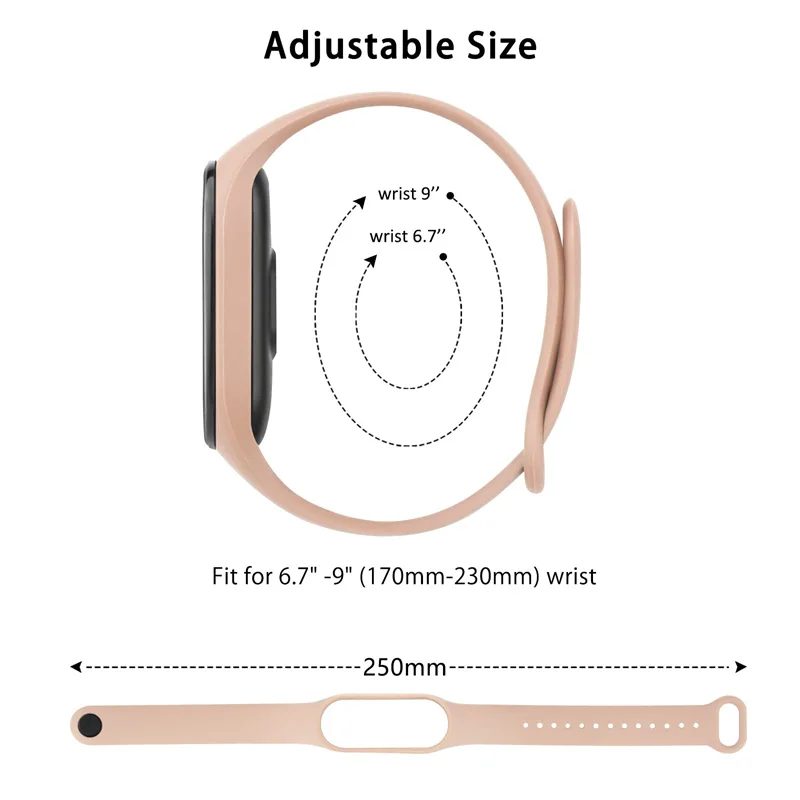 Silicone strap for Xiaomi Mi Band 7 bracelet wrist Miband 5 6 NFC Replacement pulsera Sport correa mi band 7 6 3 4 5 Watchband