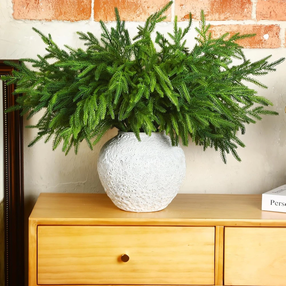 نباتات اصطناعية واحدة إبر الصنوبر ديكور غرفة المنزل مهرجان في الهواء الطلق حديقة شجرة عيد الميلاد إكليل لتقوم بها بنفسك نبات عالي الجودة #1