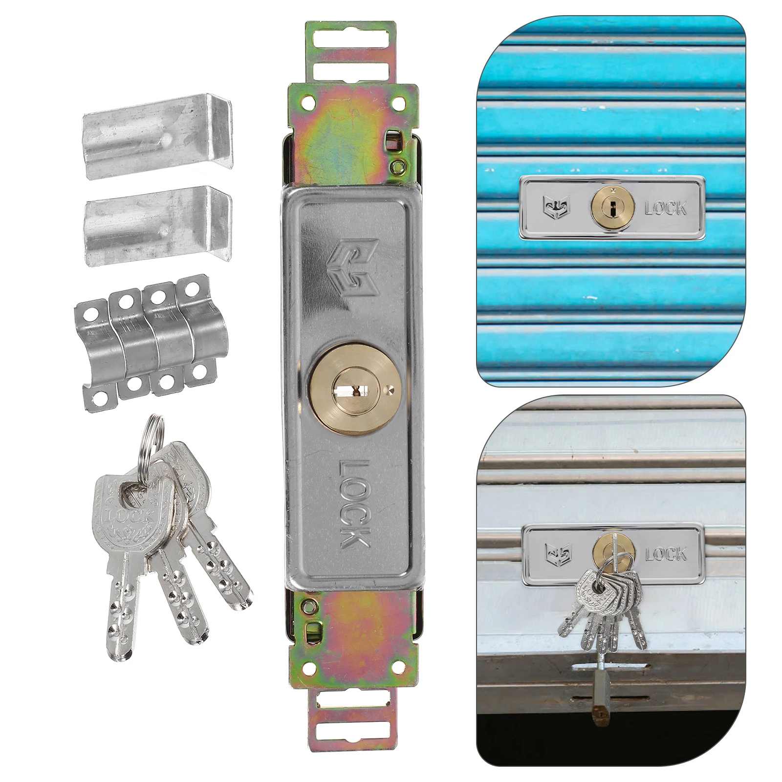 

Heavy Duty Vertical Cylinder Deadbolt Rim Set Anti Theft Security Lock For Commercial Residential Rolling Garage Sliding Doors