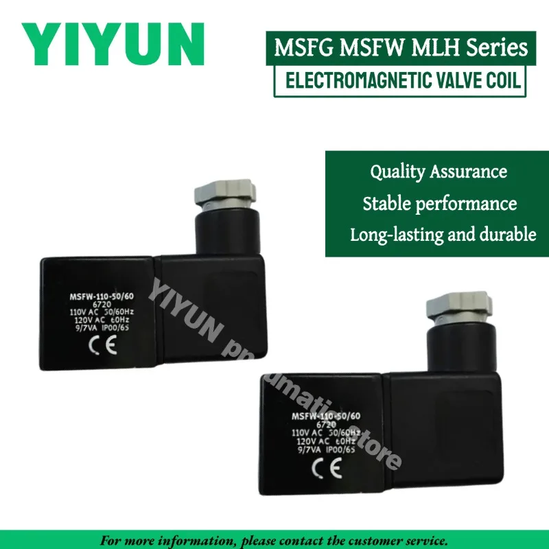 

MSFG-24/42-50/60,MSFG-12,MSFW-110-50/60,MSFW-230-50/60-0D,MLH-24V DC,MLH-230V AC YIYUN Electromagnetic valve coil MSFG MSFW MLH