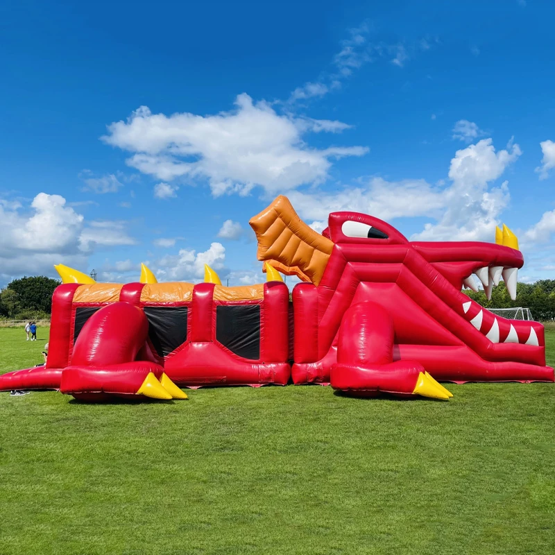 Giant Red Dinosaur Inflatable Obstacle Kids Adult Outdoor Activities Inflatable Games Product Includes Free Blower