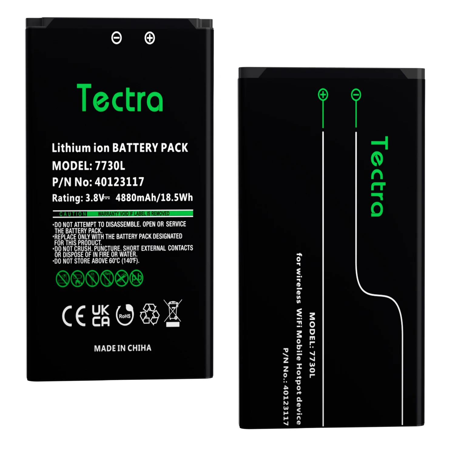 

MiFi 7730L Battery 3.8V 4880mAh Rechargeable Battery for Novatel Jetpack MiFi 7730L Mobile Hotspot - P/N: 40123117