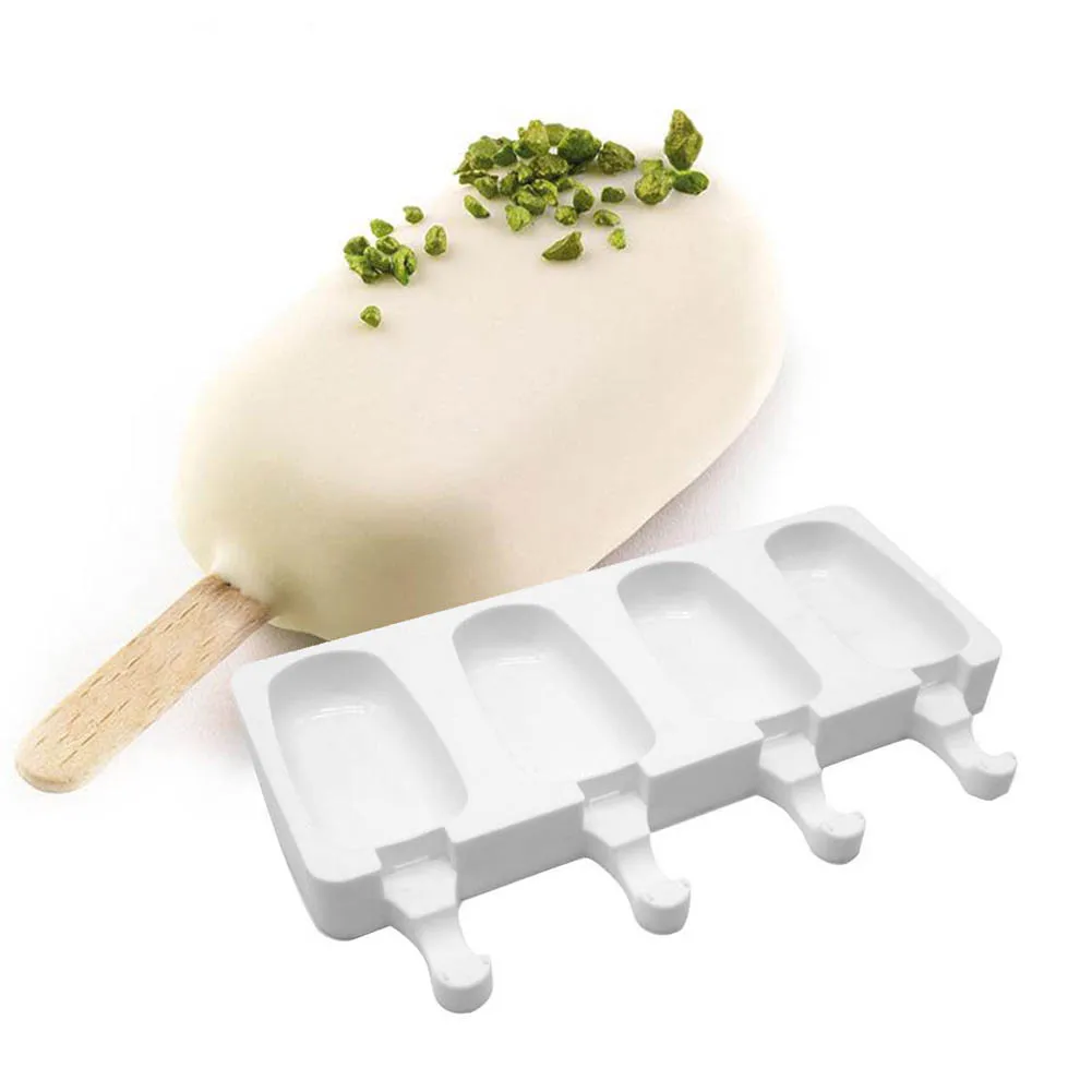 

4 Cavities Ice Cream Mould DIY Baking Supplies Silicone Dessert Chocolate Cake Mould Non-Stick