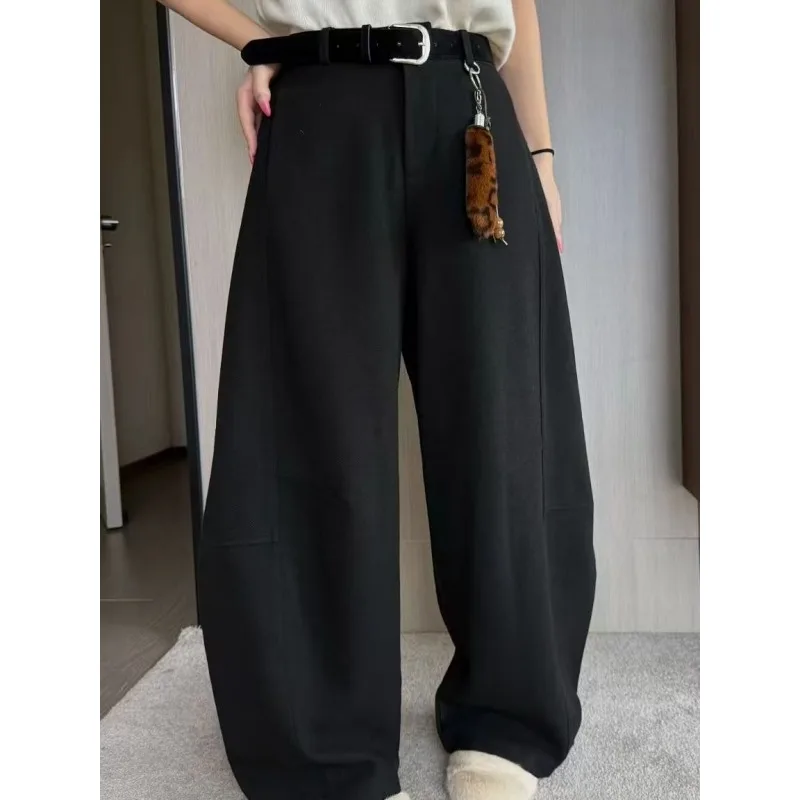 Tinaa Fashuinable Scimitar Pants 2026 Woman Office Lady High Waist Solid Color Pockers Full-length Wide-leg Pants 193970