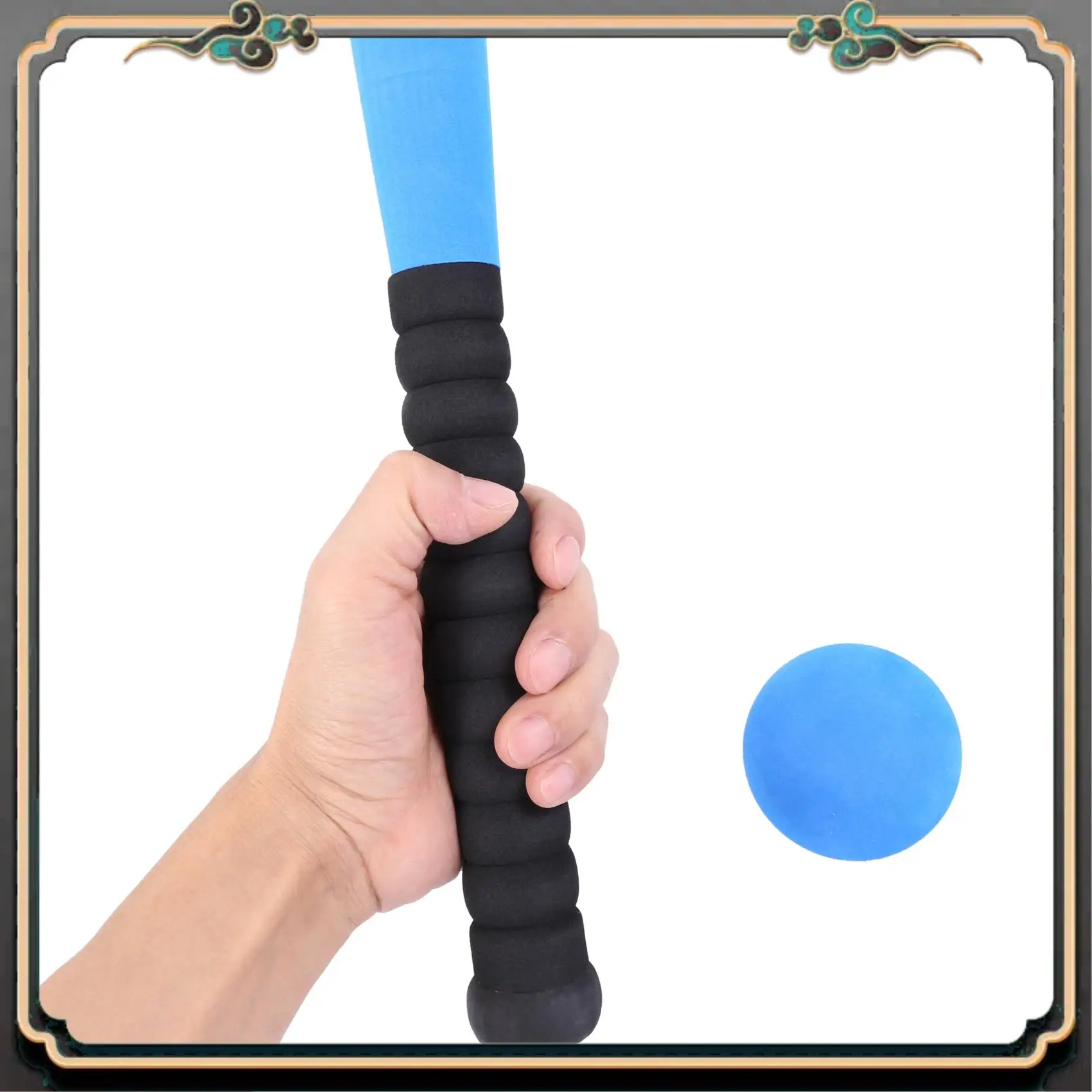 مضرب بيسبول إسفنجي فاخر 2X مع مجموعة ألعاب بيسبول للأطفال من سن 3 إلى 5 سنوات، أزرق