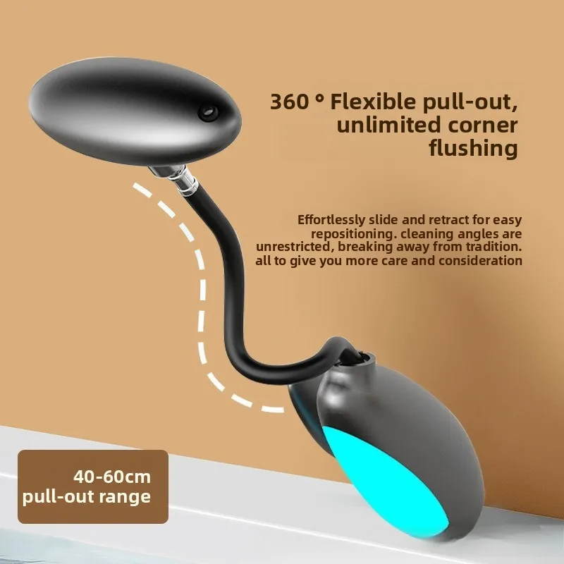 صنبور سحب مع رذاذ دوار ساخن وبارد، ضوء محيط، حوض، حوض حمام، صنبور مقاوم للرذاذ #4