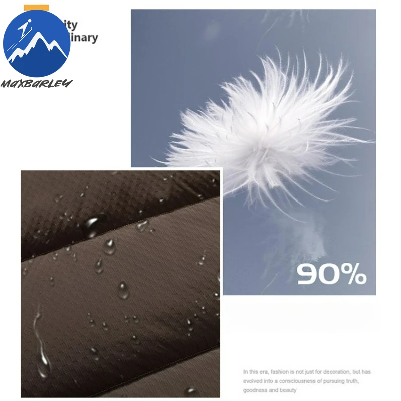 เสื้อแจ็คเก็ตดาวน์ผู้ชาย Maxbarley ดีไซน์ทันสมัย คอตั้ง น้ำหนักเบา เหมาะสำหรับทำงาน บุด้วยขนเป็ดคุณภาพสูง 90% ให้ความอบอุ่นในฤดูหนาว