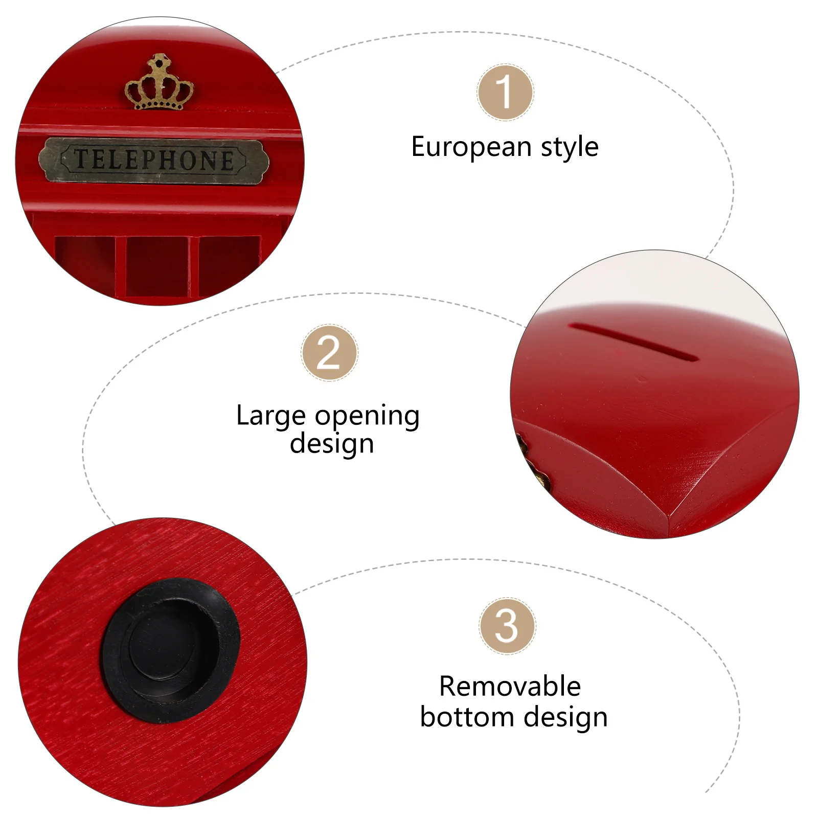 

1Pcs Wooden Saving Bank Retro Design Large Coin Pot Desktop Piggy Bank Saving Jar Money Pot