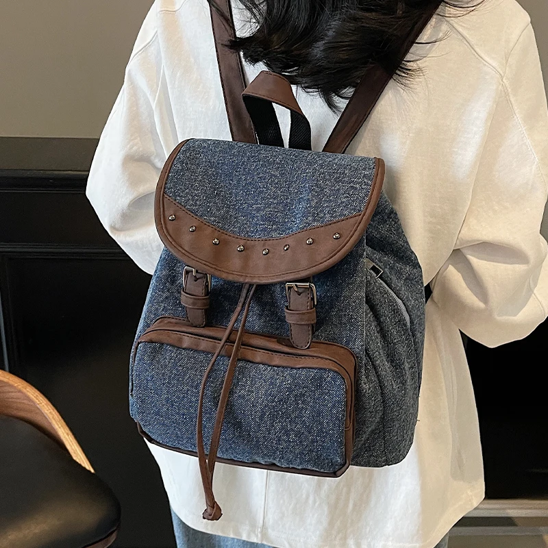 

Fashion Casual Large Capacity School Bag 2025 New Korean Retro Simple Backpack High Sense Versatile Women's Bag