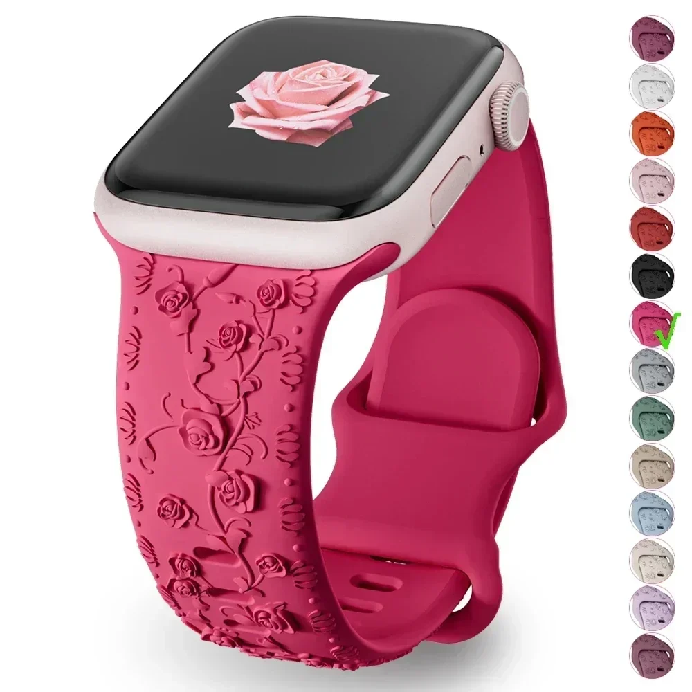 Graviertes Silikonarmband für Apple Watch Band Ultra 2 49 mm 42 mm 41 mm 40 mm 45 mm 40 mm 44 mm