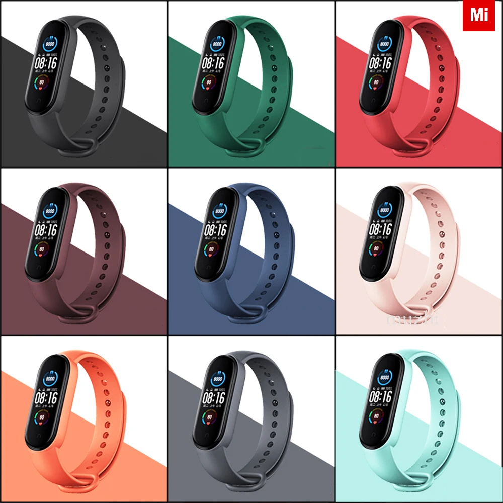 Silicone Watchband for Xiaomi Mi Band 7 6 NFC bracelet Sport loop smartwatch Miband 4 wristband correa mi band 4 5 6 8 7 strap