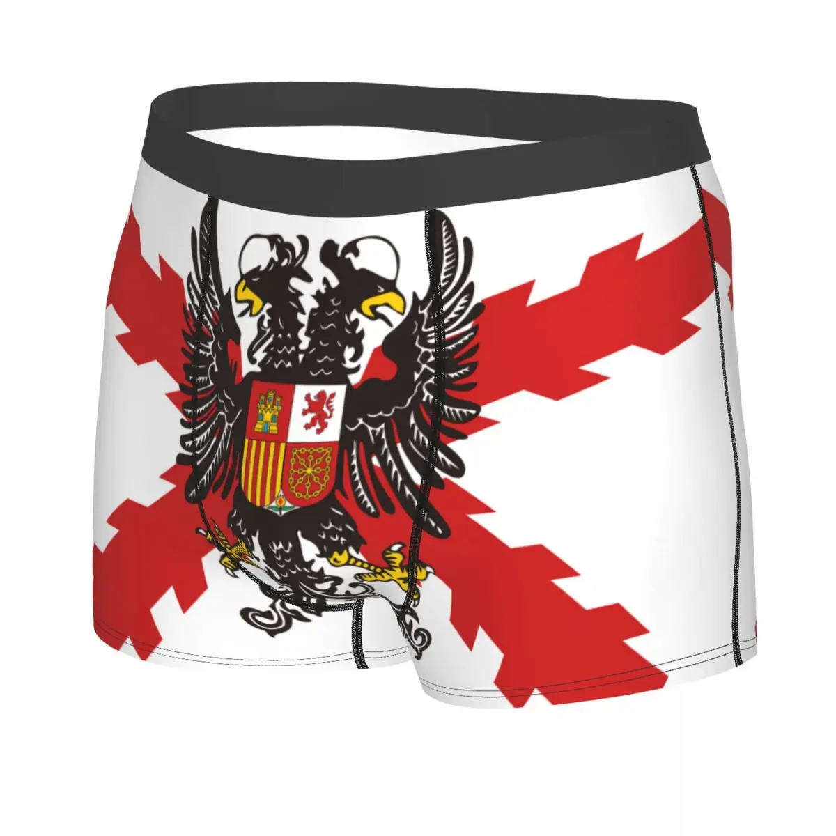 Sexy Spanish Legion Boxers Shorts Panties Men\'s Underpants Stretch Spain Burgundy Cross Briefs Underwear