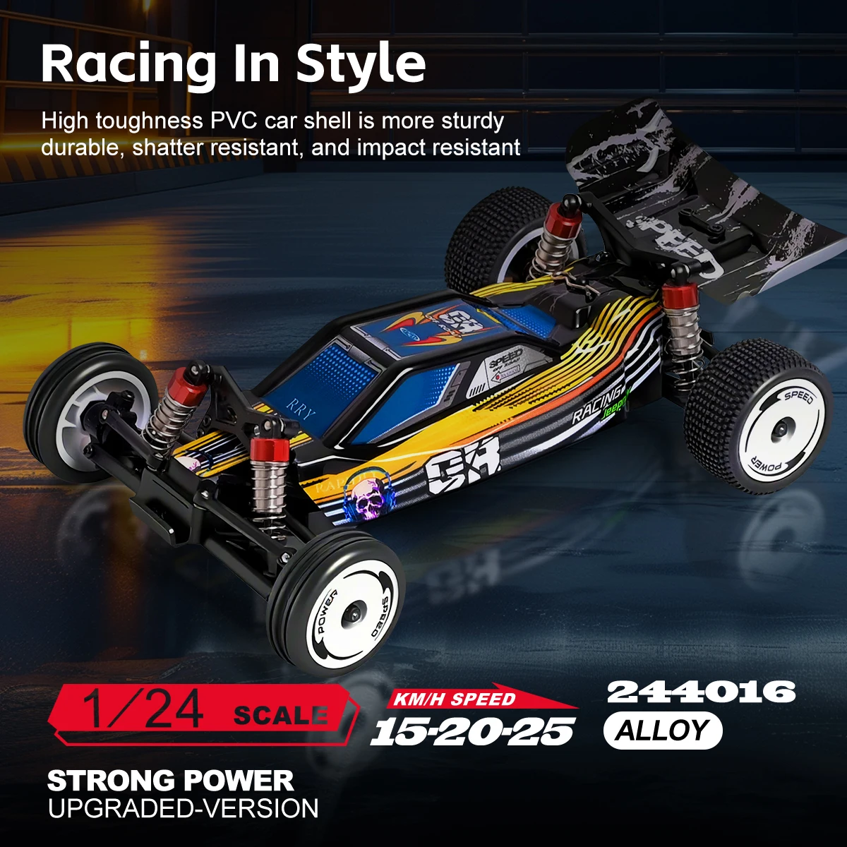 WLtoys 244016 1/24 Scale High Speed Remote Control Car 2WD Drift Racing Toy 2.4G All Terrain 25KM/H Christmas Gift