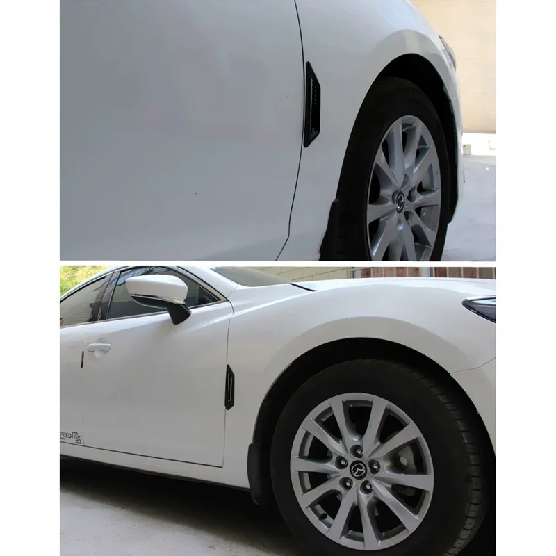 3D Universal Car Hood Scoop Carbon Fiber Air Intake Vent Cover 2PCS Styling Accessories Exterior Decoration for Easy Install