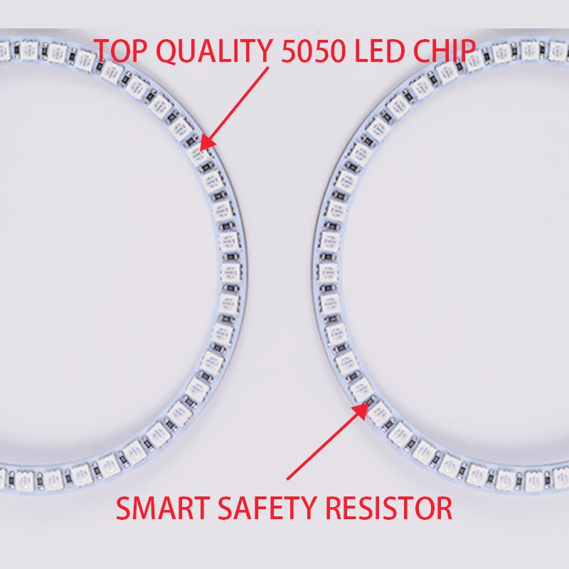 For BMW 1 Series E81 E82 E87 E88 gen Headlight 16 Color Dynamics Multi-Color RGB LED Angel Eye  Rings light