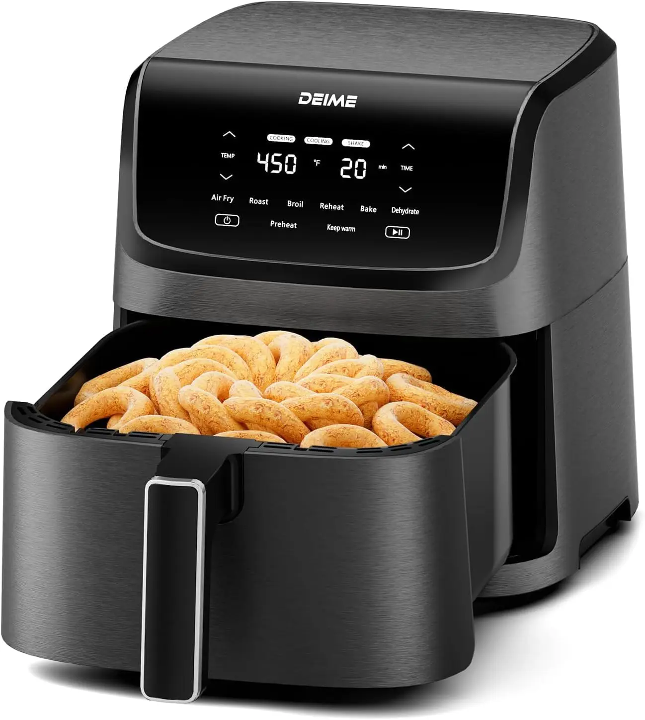 7.2 QT 1700W Air Fryer Oven, Oil-Less Healthy Cooker with Large Capacity, 8 Presets, LCD Touch Screen, Customizable Cooking, Non