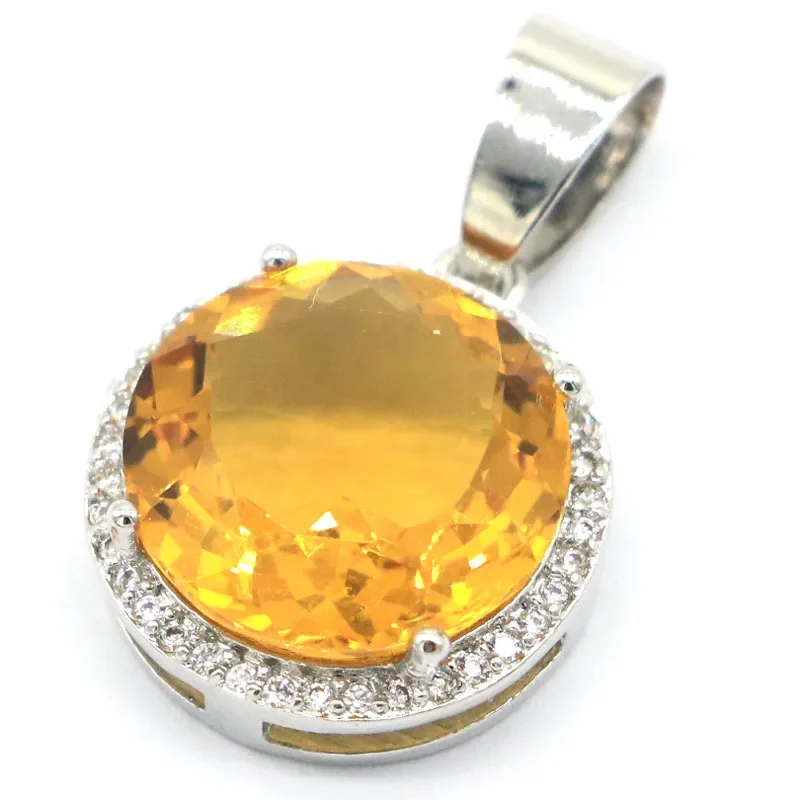 Buy 3 Get 1 Free 3.5g 925 SOLID STERLING SILVER PENDANT Hot Sell Orange Spessartine Garnet Golden Citrine Green Peridot White CZ