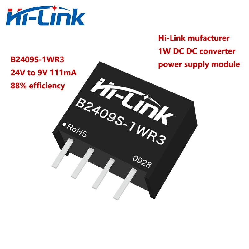 Free Shipping 10pcs/lot B2409S-1WR3 Hi-Link Mini 1W 24V to 9V 111mA DC DC Converter Power Supply Module High Efficiency In Stock