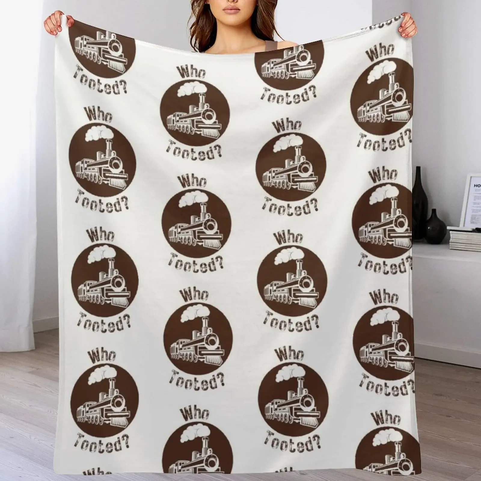 

Who Tooted Retro Train, Train, Vintage Train 5, Throw Blanket Multi-Purpose Nap Sofa Quilt Travel Blankets